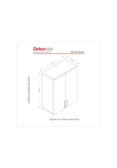 Dekorister Zoe Banyo Üst Dolabı Beyaz (274336083) Çok Renkli