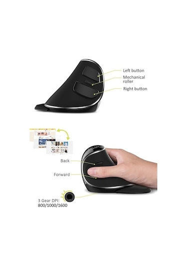 Tongxida M618 Plus 1600 Dpı Kablosuz Ergonomik Mouse M618