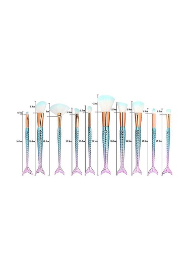 Makyaj Fırçaları Seti 11 Adet Denizkızı Makyaj Fırçası Seti Makyaj Fırçaları