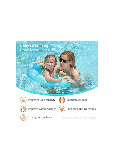 Qingmipy "swimbobo Bebek Yüzme Simidi - 1-6 Yaş İçin Nefes Alabilir Koltuklu Şişme Havuz Simidi" Mavi