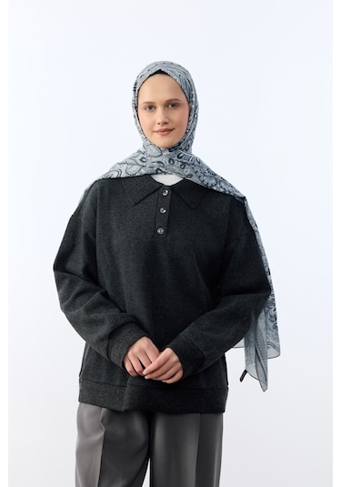 Mirsoy Scarf Mirayze Etnik Desen Şal Gri