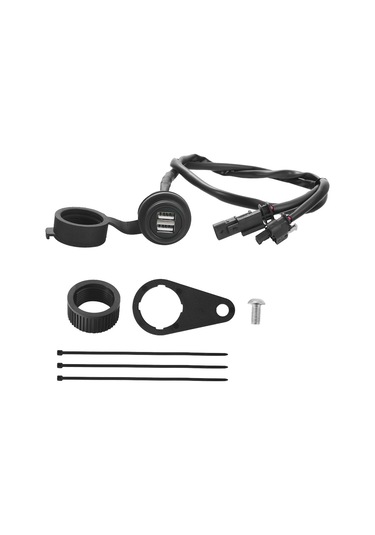 Skycity Bmw R1200gs/r1250gs/f700gs İçin Siyah Abs Motosiklet Usb Şarj Soketi, Çift 5v/2a Port, Su Geçirmez Kapağı Ve Montaj Braketi İle Hızlı Şarj