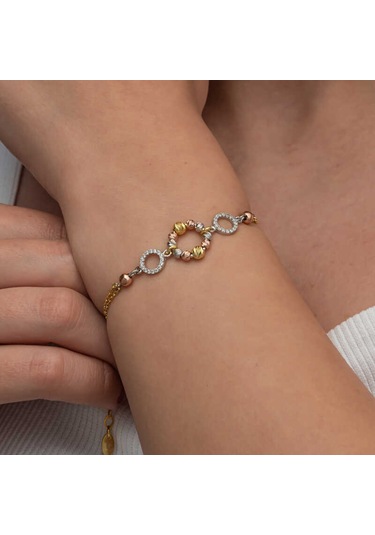 Gümüş Renkli Halka Dorika Bileklik Gümüş