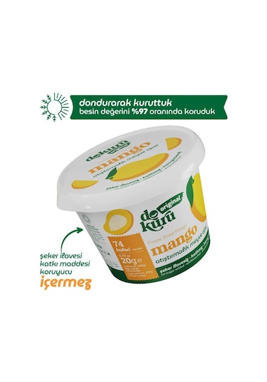 Dokuru Mango Kuru Meyve Cipsi - Dondurularak Kurutulmuş Freeze Dried Çıtır Mango 15 G