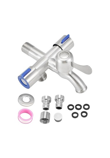 Tongxida Bosphorusboutique Yollu Yollu Vanası Üç Musluk Musluğu Makinesi Lavabo Gümüş Çamaşır Bantlı Açı 2 Ub Renkli Çok Renkli