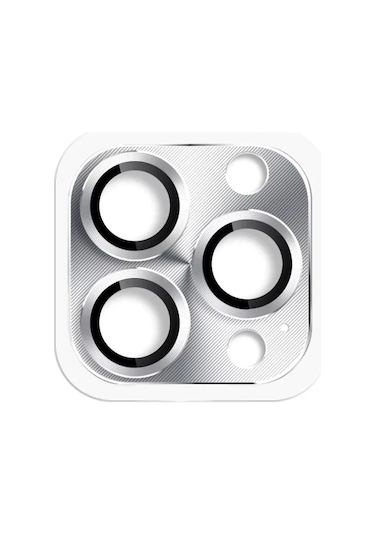 Mey İthalat Apple, Uyumlu iPhone 16 Pro Max Pers Alüminyum Kamera Lens - Gümüş