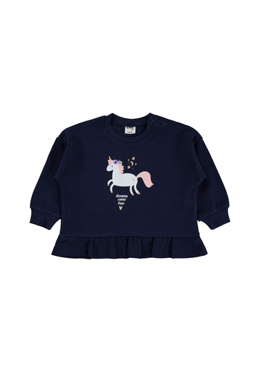 Civil Baby Unicorn Baskılı 6-18 Ay Sweatshirt - Lacivert