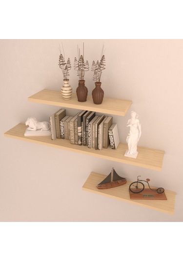 Rafkestir 3 Lü Raf Set ( 90 - 50 - 40 ) Akçaağaç ( Mat )