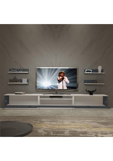 Decoraktiv Trendstyle 270rs Mdf Tv Ünitesi Tv Sehpası Beyaz - Antrasit