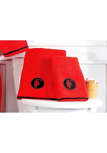 Finezza Elite %100 Pamuk Kopanaki Dantelli Nakışlı Kırmızı Bornoz Kırmızı