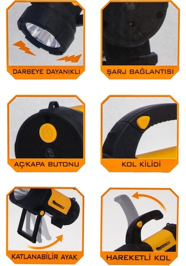 Lightorch Lt03101 Şarjlı Led El Feneri 190 Lümen N11.999 Siyah