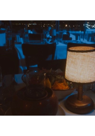 Riolight Bakır Eskitme Retro,rustik,vintage Ledli Pilli Abajur Ge