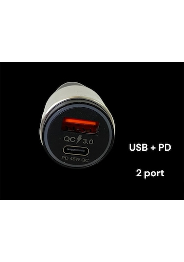 Auris 45w Pd İphone Kablolu Usb C Araç Çakmaklık Oto Şarj Cihazı