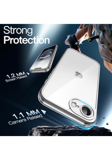 Apple Uyumlu iPhone 16e Kılıf Kamera Korumalı Yumuşak Şeffaf Silikon
