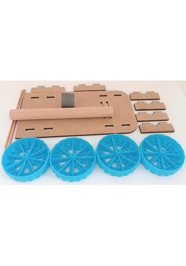 Ece Kendin Yap Mıknatısla Hareket Eden Araba Deney Seti Demonte