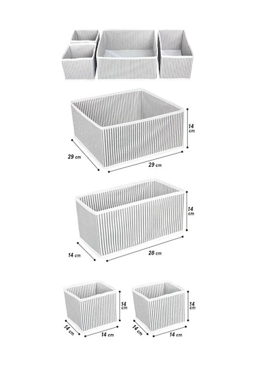 Cimrikese 4 Bölmeli Çekmece Düzenleyici Gri