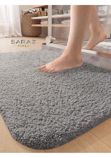 Saraz Halı Organik Soft 60 X 100 Banyo Paspas Grigri
