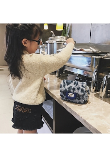 Yfashion Kış Kız Messenger Çanta Moda Pard Baskı Mini Prenses Crossbody Omuz Çantası