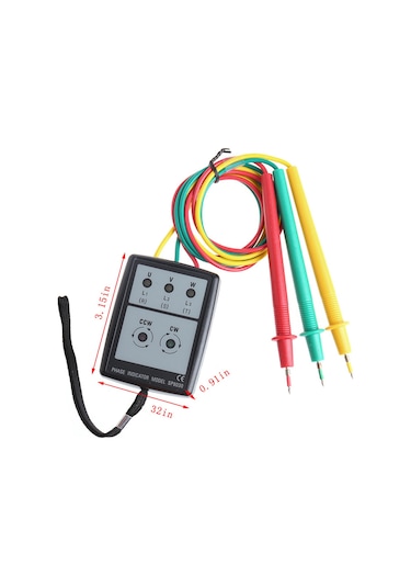 Leezsing Üç Fazlı Akım Faza Tespit Cihazı, Led Ve Sesli Uyarı, Frekans Ölçümü, Taşınabilir Kontaktsız Phasemeter