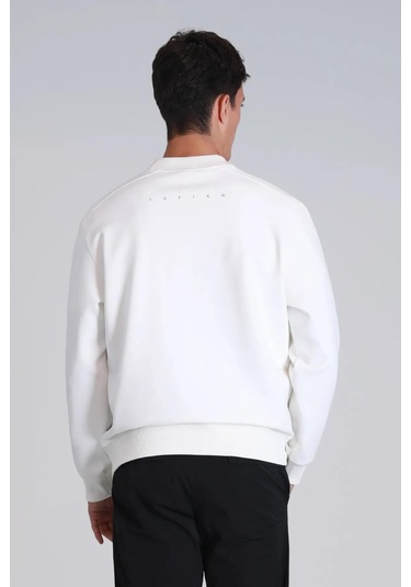 Lufian Luther Erkek Sweatshirt Kırık Beyaz 001