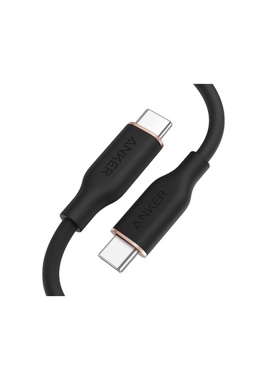 Flybuy Anker A8553 Powerline Iıı 1.8m Cilt Dostu Çift Tip-c Veri Kablosu Pd100w Hızlı Şarj, Siyah