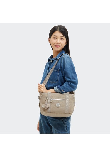 Kıplıng Art Mini Küçük Boy Omuz Çantası Bej Glorıous Beıge Sılver Bej