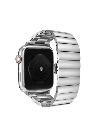 Watch Ultra 49mm Kordon Uyumlu Krd-41 Metal Strap Kayış Cppl- Gümüş