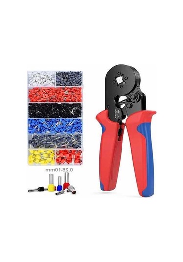 Pazly Hsc8 6-4a 0.25-10mm² Awg23-7 Ferrül Pres Seti 1250 Adet Uç + Sıkma Kerpeteni - Kablo Terminal Aparatı