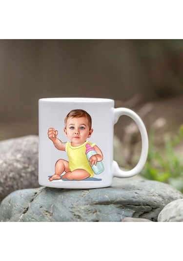 Kişiye Özel Bardak - Karikatür Bardak - Bebeğim Bardağı Beyaz