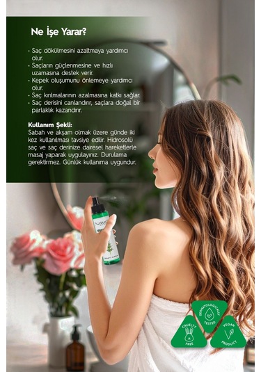 Naturix Doğal Dökülme Karşıtı ve Saç Uzamasını Destekleyici Biberiye Suyu 100 ML