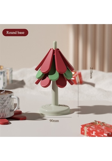 Flybuy Noel Ağacı Şeklinde Katlanabilir Yalıtım Matı - Yüksek Sıcaklık Dayanıklı, Ofis Ve Mutfak İçin Kullanılabilir Diğer