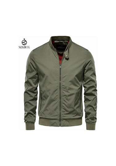 Erkekler İçin Sonbahar Günlük Ceketler Popüler Paltolar Yeşil