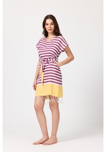 Mulberry Miya Tunik Plaj Elbisesi %100 Pamuk Sarı