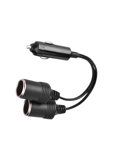 Moveevo 12v-24v Araç Şarj Adaptörü Erkekten İkiye Kadın Çıkışlı 10a, Otomobil-tır-motosiklet İçin 24cm Uzunluk, Pe Paketli
