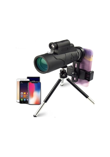 DailyLink Telefon Tutuculu 50X60 Zoom Monoküler Teleskop Dürbün Tripod Siyah