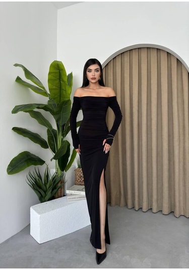 S-pazarım Vasco Madonna Drapeli Elbise Siyah