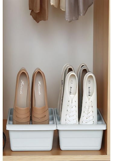 Roma 3 Bölmeli Dikey Ayakkabı Rampası Ayakkabı Terlik Kutusu Düzenleyici