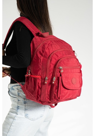 Orta Boy Sırt Çantası Ultra Hafif Çok Cepli Kırmızı Model: 571-3j - Kırmızı
