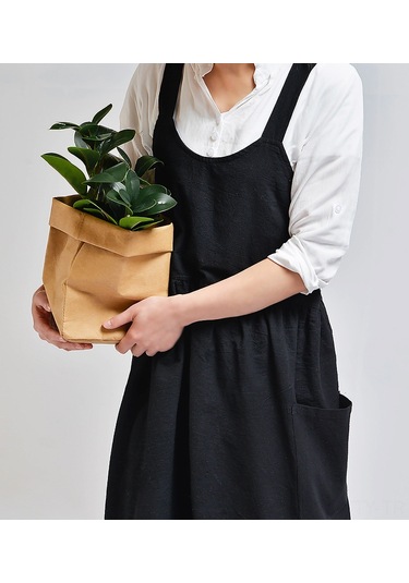 Dianziye Gönüllü Kumaş Mutfak Fırın Çalışma Apronu - Logo Baskılı, Dayanıklı, Tabanlı Model, Sarı, Tek Beden