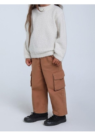 Kız Çocuk Simli Kırçıllı Bluz-14313 Krem