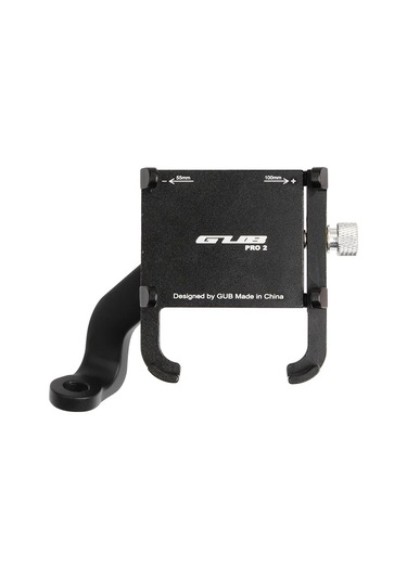 Gub Pro2 Alüminyum Alaşımlı 360 Derece Dönen Motosiklet Telefon Tutucu Siyah Siyah