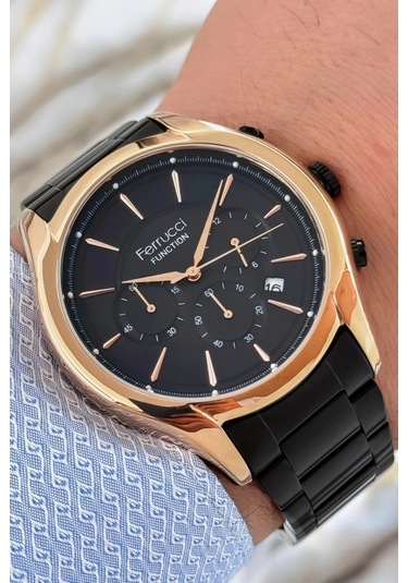 Ferrucci Function Erkek Kol Saati 3 Atm+siyah Renk Çelik Kordon&kasa+bileklik Zmfer100