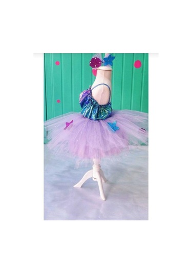 Deniz Kızı Kostümü Kolları Volanlı Ve Tokalı, 4-5 Yaş