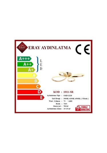 Eray Aydınlatma 1011-Sr Sarı Led Avize