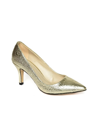 Fox Shoes L253970024 Altın Baskı Kadın Ince Topuklu Stiletto Altın