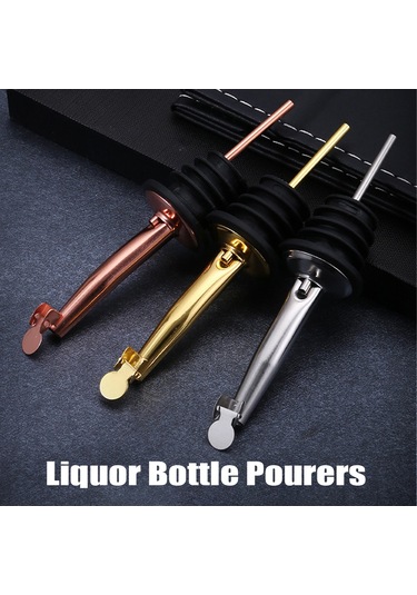 Neevoyu Gümüş Rose Gold Paslanmaz Çelik Şişe Pourer, Anti-geri Akışlı, Toz Koruyucu Kapaklı, Alkol, Zeytinyağı İçin Kontrollü Döküm Aleti Pembe