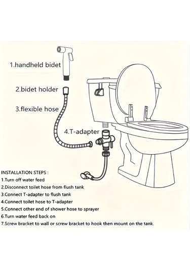 Xuweiwei 4 Parça Set Paslanmaz Çelik El Tipi Duş Başlığı Duş Seti Yüksek Basınçlı Nozul Ve Ayarlanabilir Su Akışı
