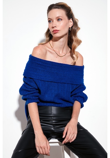 Lela Oversize Fit Madonna Yaka Triko Bayan Kazak 4615216 Saks