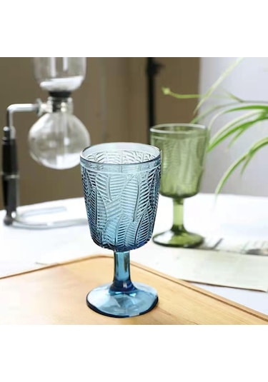 Suntek Şarap Kadehi Cam Şampanya Bardağı Yeni Eve Mavi Mavi