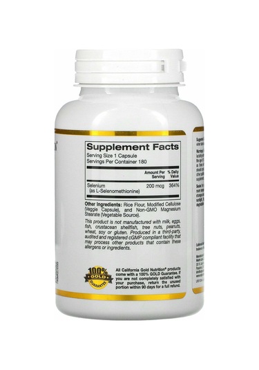 California Gold Nutrition Selenium 180 Kapsül